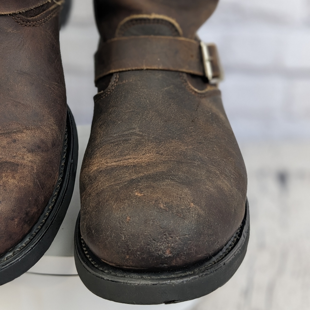 Frye Engineer 9.5M D full grain brown leather boots, USA made - Picture 7 of 15